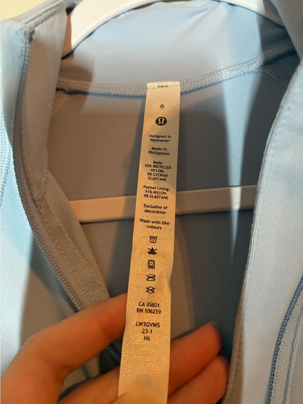 Lululemon Its Rulu Run Cropped Half-Zip in Blue Linen Size 6 - Picture 9 of 10